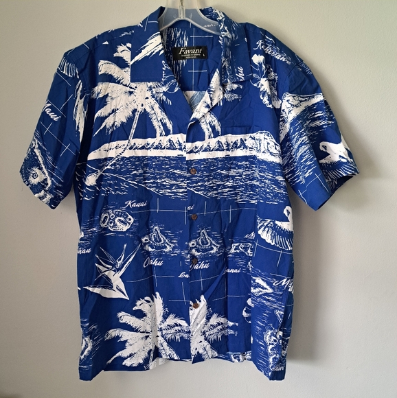 Favant Vintage Hawaiian Button up Shirt 100% Cotton Large - Picture 1 of 5
